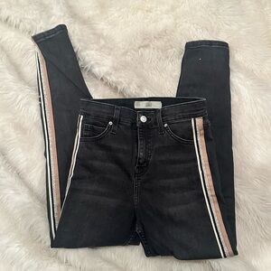 Topshop Black Jeans with Brown and White Stripes